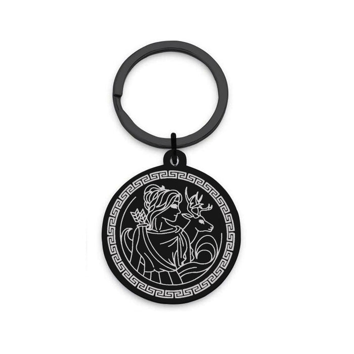 Wholesale Keychains For Backpacks Stainless Steel Keychain Hunting Goddess Artemis MOQ≥2 JDC-KC-ZongB005