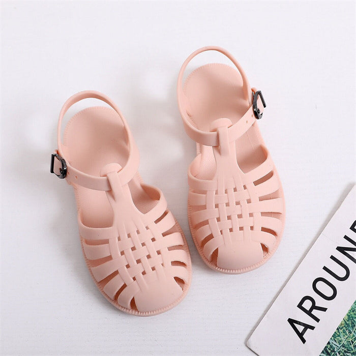Wholesale spring summer children soft sole toe shoes plastic toddler shoes sandals JDC-SD-YueH001