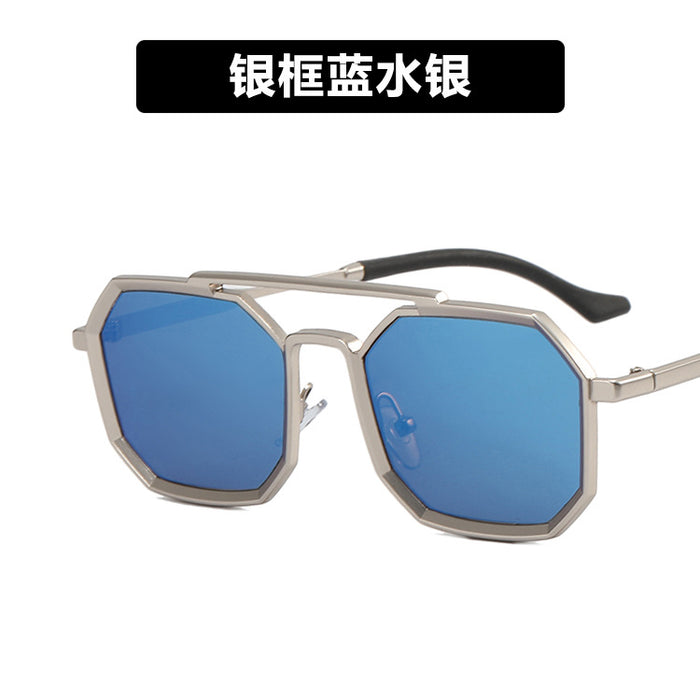Wholesale Steampunk Double Bridge Sunglasses Men Polygon JDC-SG-KD169