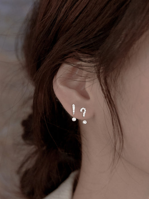 wholesale earrings silver question mark JDC-ES-congz021