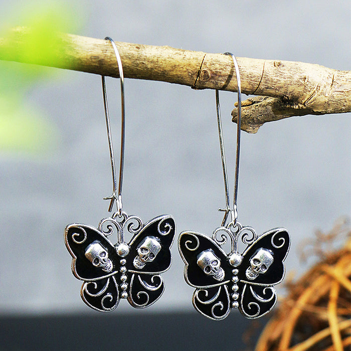Wholesale earrings alloy halloween butterfly skull drip oil JDC-ES-momo006