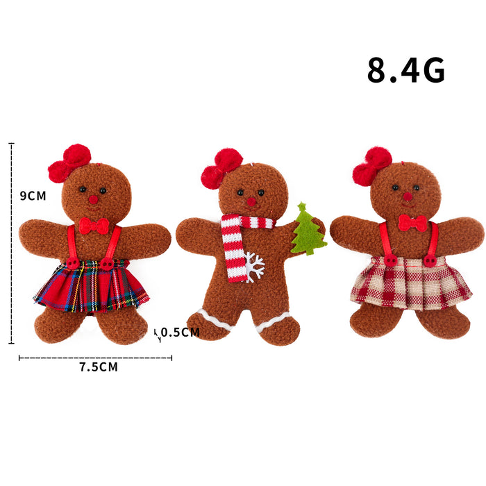 Wholesale Ornament Cloth Christmas Doll Small Hanging Piece 3 Pieces MOQ≥2 JDC-DCN-QuY007