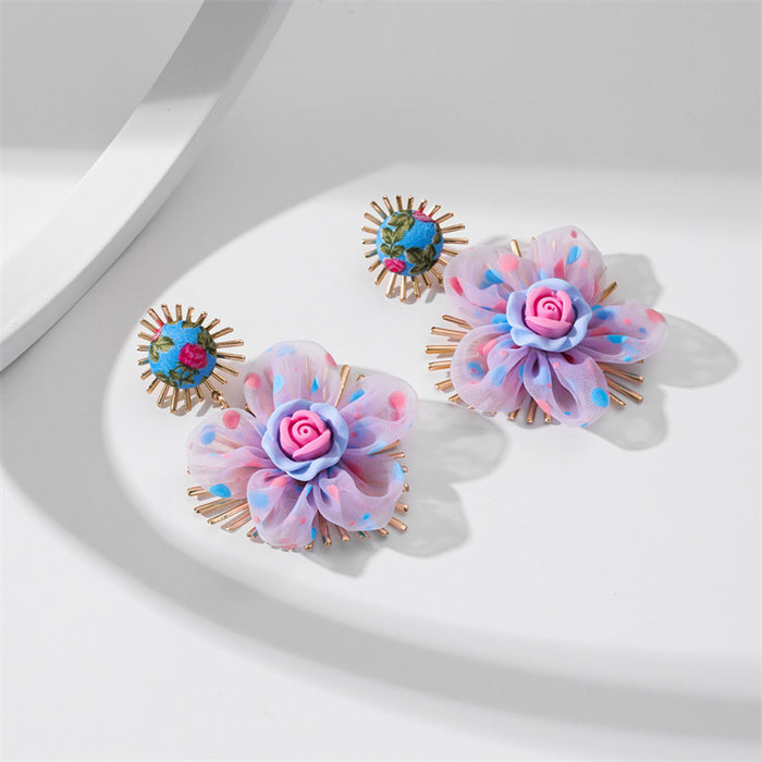 Wholesale Earrings Alloy Acrylic Creative Flowers JDC-ES-GuTe003