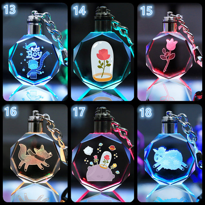 Wholesale Keychains Crystal LED Anime Peripherals Colorful Glow MOQ≥2 JDC-KC-LuoQ003