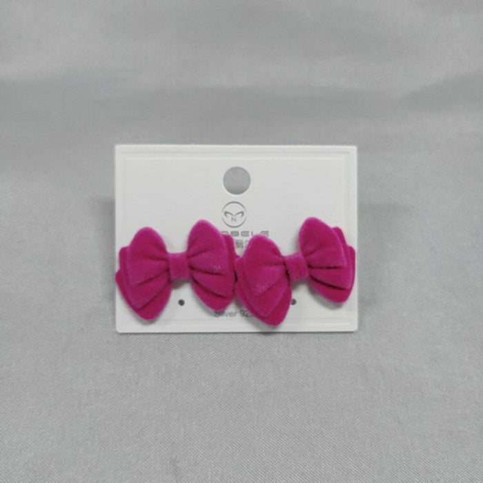 Wholesale Earrings Flocking Pink Alphabet Circle Bow Heart Heart JDC-ES-BY332