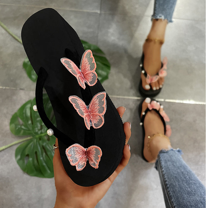 Wholesale Butterfly Herringbone Beach Sandals JDC-SD-XiX001