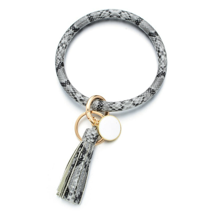 Wholesale PU Leather Flow Bracelet Wristlet keychain JDC-KC-ZheQ005
