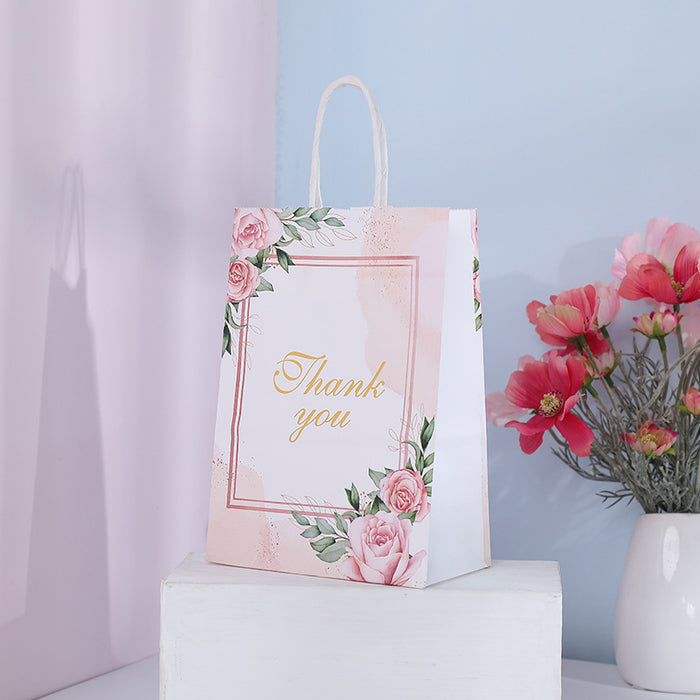 Wholesale Gift Bag Kraft Paper Creative Color Flower Portable Gift Bag 12pcs JDC-GB-Jiuyue003