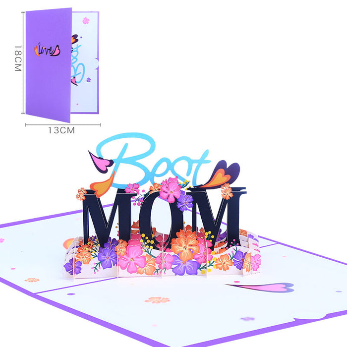Jewelry WholesaleWholesale Mother's Day Best MOM Color Printing Popup Greeting Cards MOQ≥10 JDC-GC-XinD002 Greeting Card 心朵 %variant_option1% %variant_option2% %variant_option3%  Factory Price JoyasDeChina Joyas De China