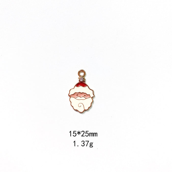 Wholesale charms Metal Drip Keychain Pendant Santa Claus Christmas MOQ≥10 JDC-CS-FuSu001