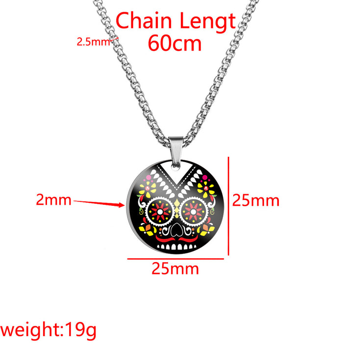 Wholesale Necklaces Titanium Steel Halloween Day Skull MOQ≥2 JDC-NE-HuanYu003