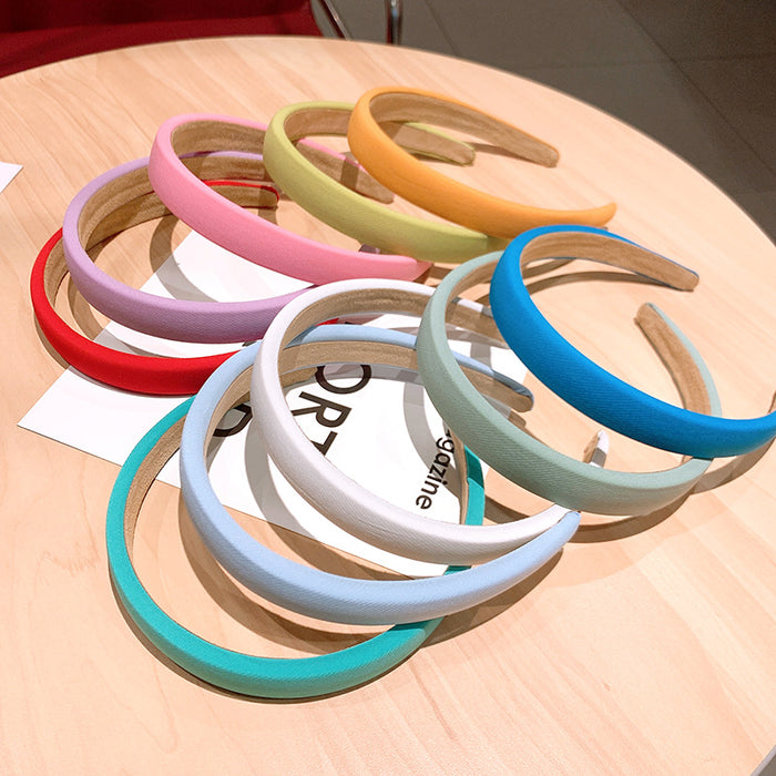 Wholesale summer sweet solid color wide-brimmed headband for women JDC-HD-ShaoK001