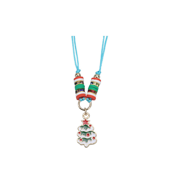 Wholesale Bracelet Alloy Jade Thread Soft Pottery Hand-woven Christmas MOQ≥2 JDC-NE-Yiye001