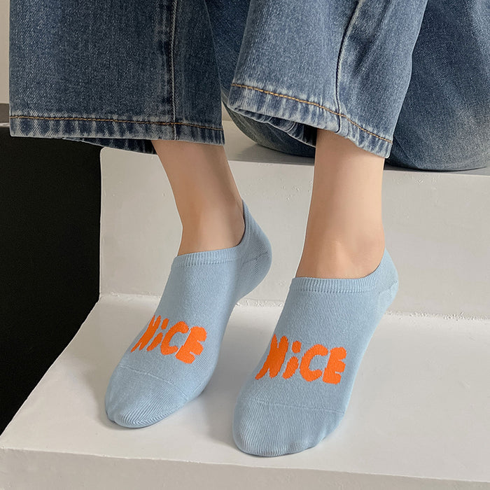 Wholesale socks summer thin boat socks cartoon socks to prevent heel drop MOQ≥3 JDC-SK-LinX004