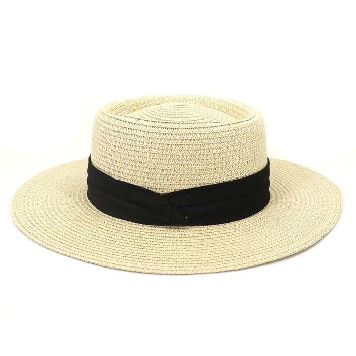 Protection solaire en gros chapeau de paille plate plate jardin chapeau de soleil jdc-fh-mshen003