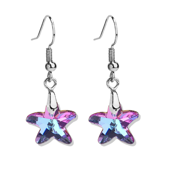 Wholesale Ocean Star Love Pendant Earrings Color Peach Heart MOQ≥3 JDC-ES-QiuX005