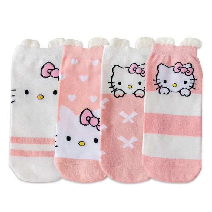 Wholesale socks three-dimensional ear socks summer cute cartoon pink cat shallow socks JDC-SK-CYu010