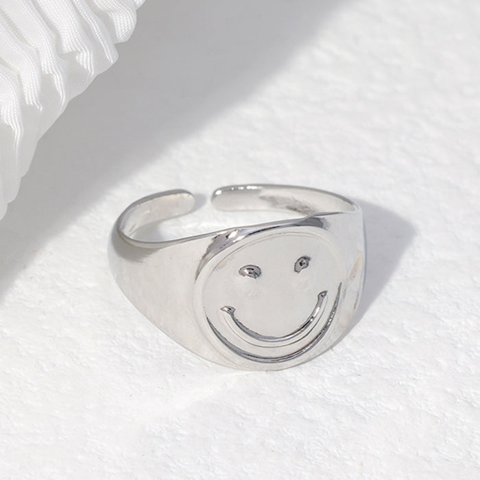 Wholesale Rings Stainless Steel Smiley Adjustable JDC-RS-MGuo005