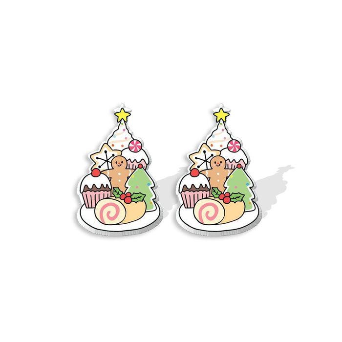 Wholesale Earrings Resin Christmas Stainless Steel Cute Earrings MOQ≥2 JDC-ES-XiangL025