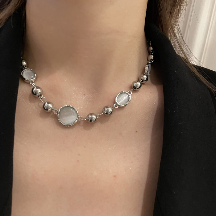 Wholesale niche design light luxury gemstone bead necklace JDC-NE-YQ005