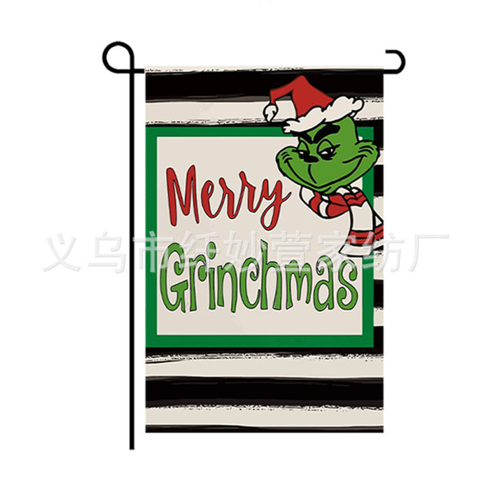 Wholesale Decorative Christmas Linen Garden Flags Holiday Party (M) MOQ≥2 JDC-DCN-QMX001