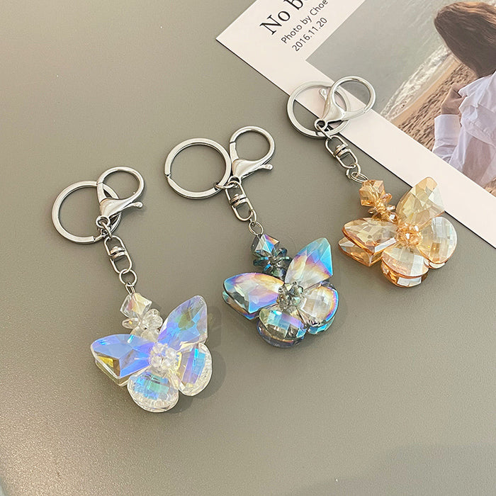 Wholesale Crystal Handmade Butterfly Car Keychain MOQ≥2 JDC-KC-CH035