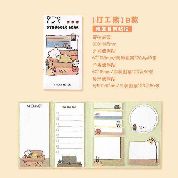 Wholesale Double Adhesive Paper Cartoon Boxed Notes Stickers MOQ≥2 JDC-ST-chsh003