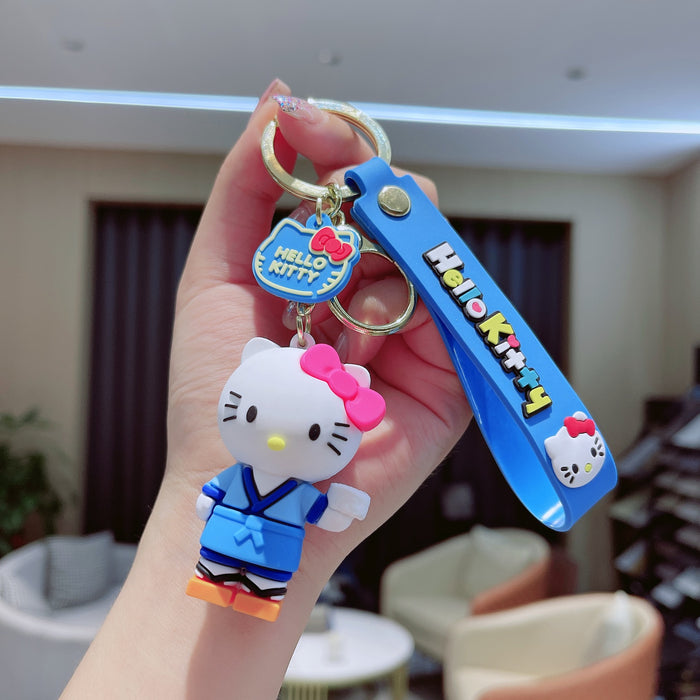 Wholesale kt cat key ring small keychain doll cute pendant keychain MOQ≥2 JDC-KC-AnG016