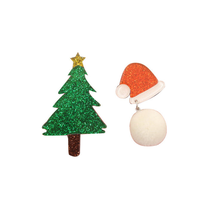 Wholesale Earrings Acrylic Christmas Tree Hat Hair Ball MOQ≥2 JDC-ES-MoShu052