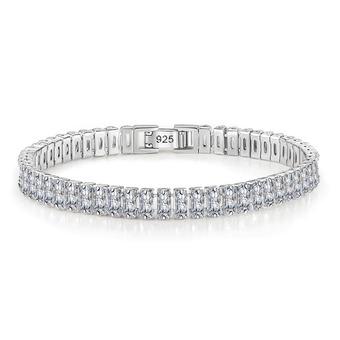 Cadena gruesa al por mayor Circón rectangular Temperamento elegante Elegante Diamante Diamante Pulsera transparente JDC-BT-Weih001