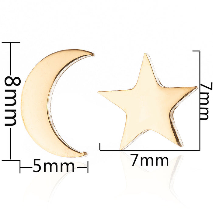 Wholesale Stainless Steel Pentagram Moon Earrings JDC-ES-SS024