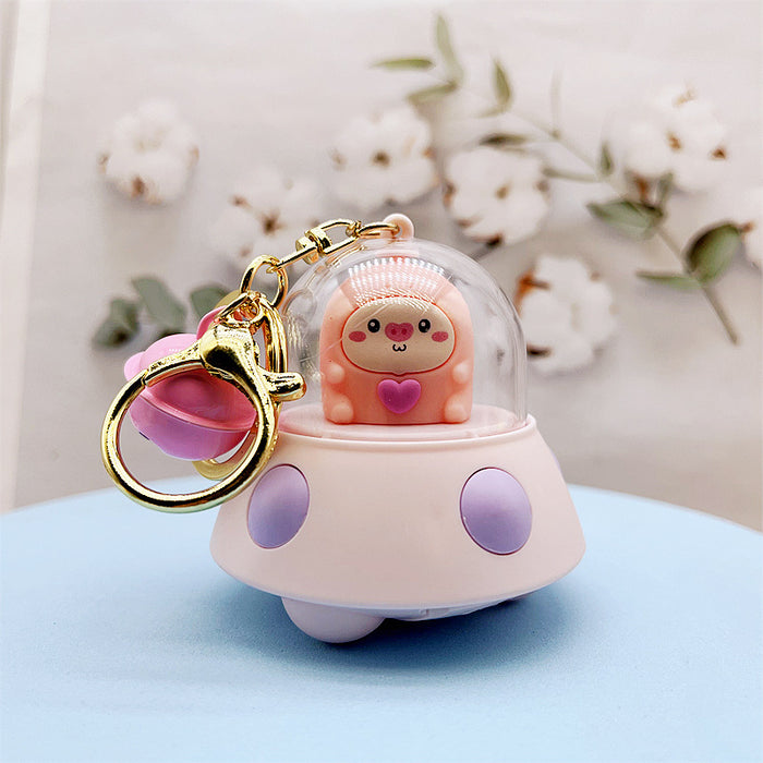 Wholesale Keychains Plastic Cartoon Cute Pink Pig Projector Lamp MOQ≥2 JDC-KC-DMF030