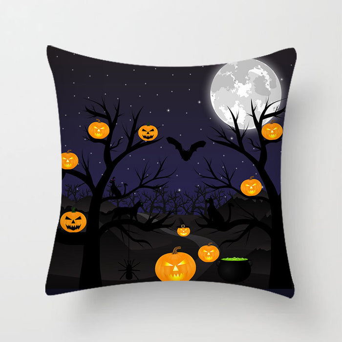 Wholesale Halloween Pumpkin Peach Skin Pillowcase MOQ≥2 JDC-PW-Xiangren007