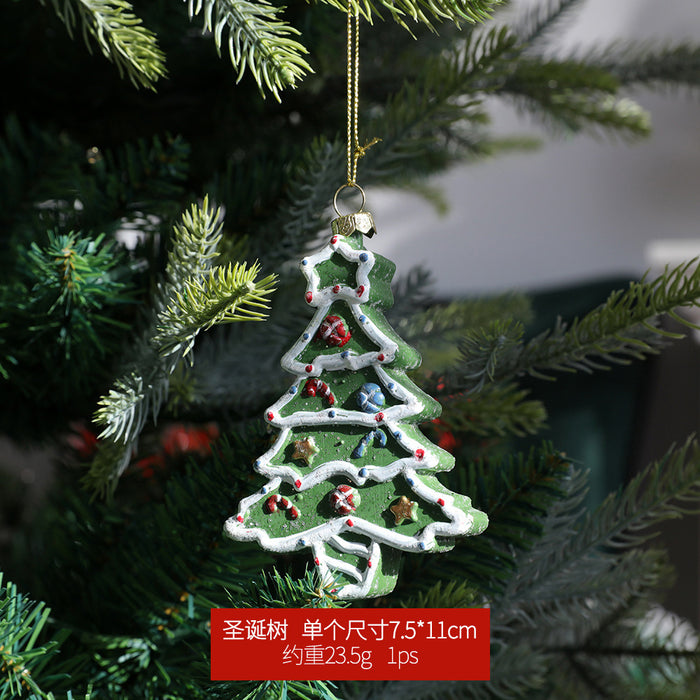 Wholesale Christmas Painted Shaped Ball Plastic Pendant JDC-DCN-QingM001