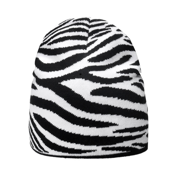 Wholesale Fashion Hat Acrylic Cow Plaid Zebra Leopard Knitted Hat MOQ≥2 JDC-FH-YuanB025
