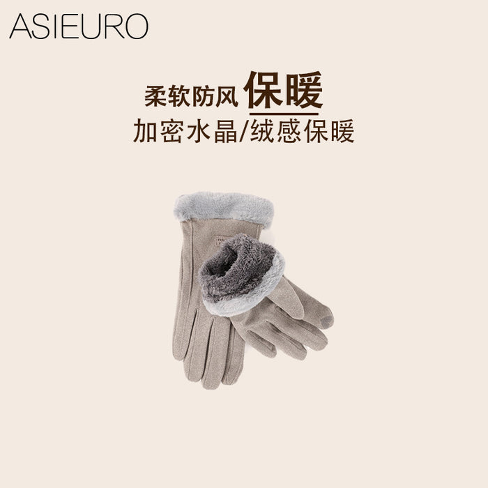 Wholesale Gloves Suede Double Layer Thickening Outdoor Ski Gloves MOQ≥2 JDC-GS-YiL008