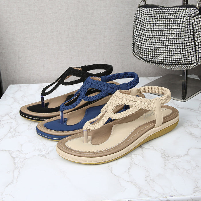 Wholesale casual sandals solid color thick bottom round head ladies slippers JDC-SD-LinDa006