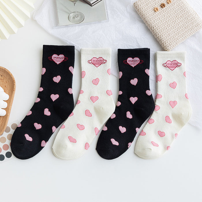 Calcetines al por mayor calcetines de mujer amor rosa lindo moq≥2 jdc-sk-cyu017