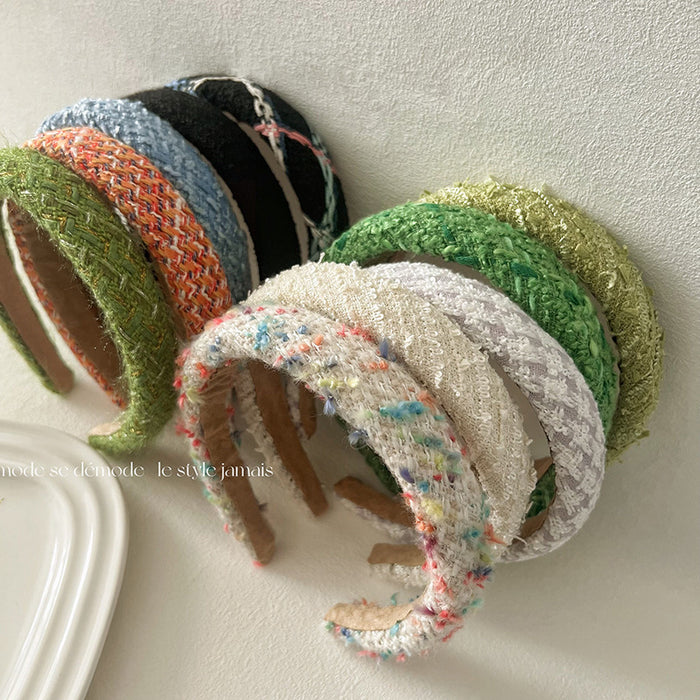 Wholesale Headband Fabric Woven Check Fabric Colorful Texture JDC-HD-Qianq001