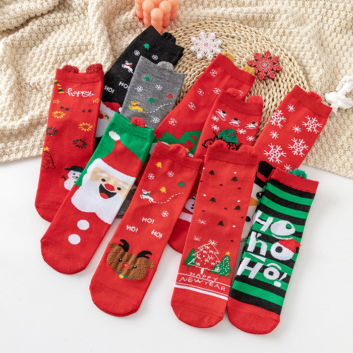 Calcetines al por mayor algodón navideño calcetines de oreja estéreo moq≥3 jdc-sk-bingtao001