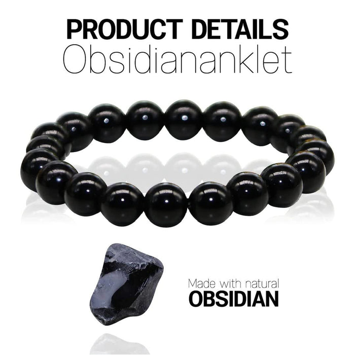 Wholesale Black Obsidian Slimming Anklet Obsidian MOQ≥2 JDC-AS-ShuoX001