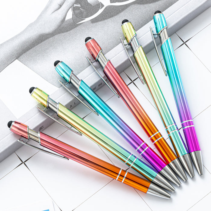 Wholesale Ballpoint Pen Metal Touch Screen Gradient Color Push Gel Pen JDC-BP-HongD004