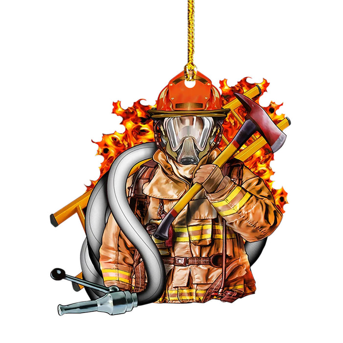 Wholesale Decorative Acrylic Cartoon Firefighter Double Sided Printing Pendant JDC-DCN-CaiXin003