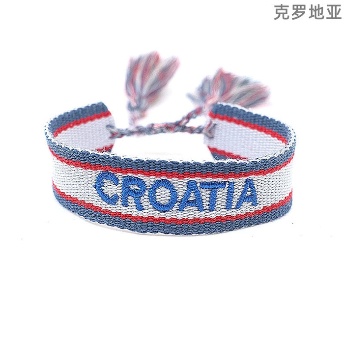 Wholesale Bracelet Cotton Thread World Cup Fan Fan Bracelet JDC-BT-ShanX004