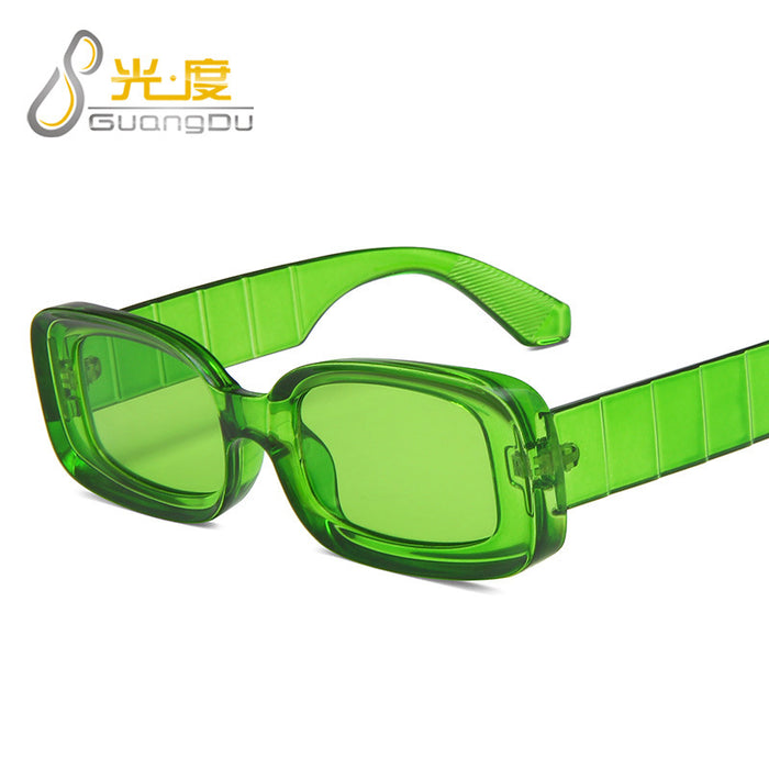 Wholesale Jelly Color Square Sunglasses Small Frame Vertical Stripes JDC-SG-GuangD018