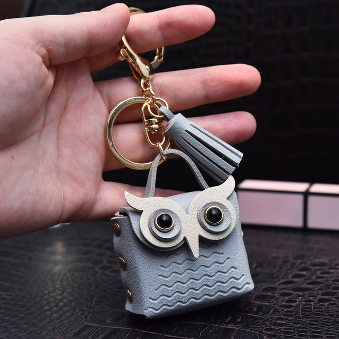 Wholesale Leather Owl Coin Purse Keychain JDC-KC-Chongr007