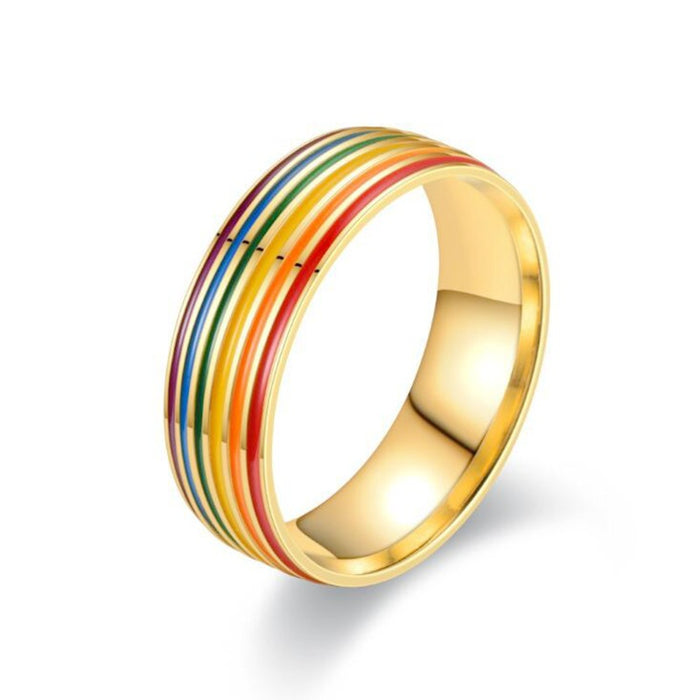 Jewelry WholesaleWholesale LGBT Pride Day Titanium Steel Couple Rings JDC-RS-Dingc022 Rings 顶潮 %variant_option1% %variant_option2% %variant_option3%  Factory Price JoyasDeChina Joyas De China