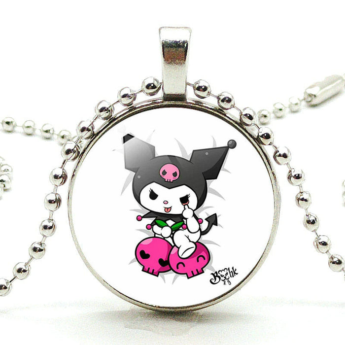 Wholesale Necklace Metal Cartoon Jewel Pendant Pearl Chain MOQ≥2 (S) JDC-NE-YuGui003