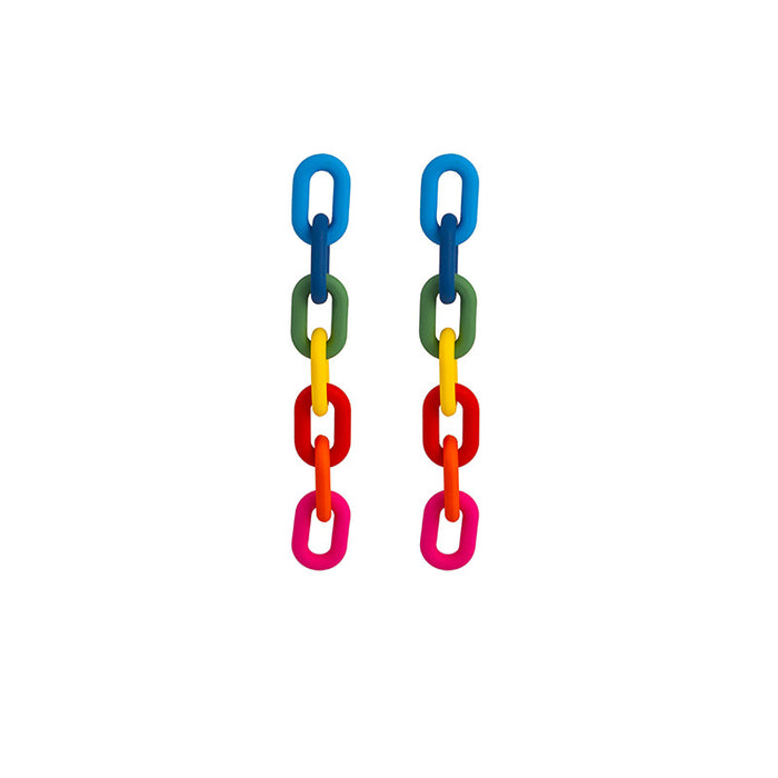 Pendientes de cadena de arcoiris de aguja de plata mayorista Romance infantil JDC-ES-MDD033