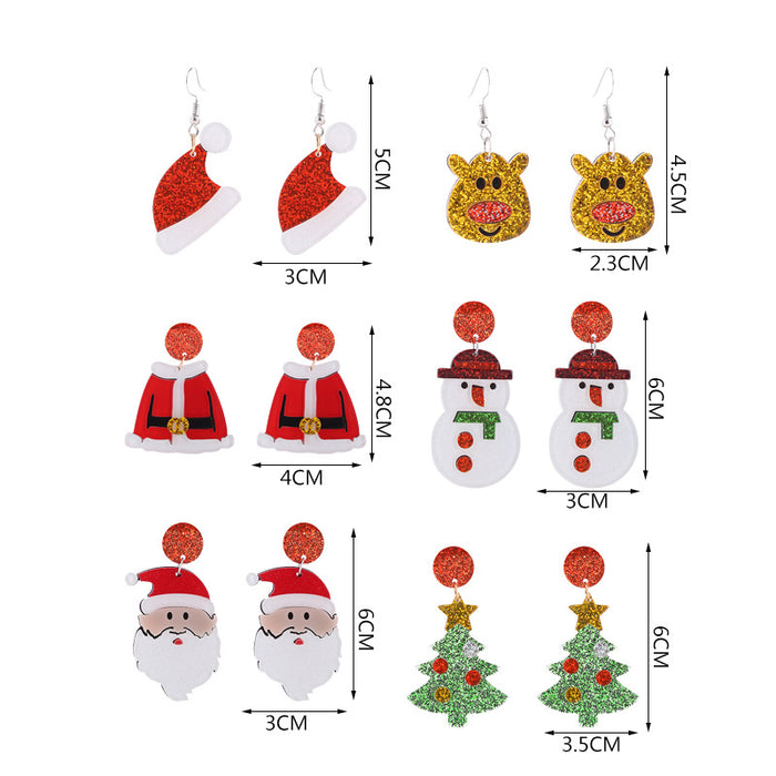 Wholesale Earrings Acrylic Christmas Santa Hat Clothes JDC-ES-ChTeng005